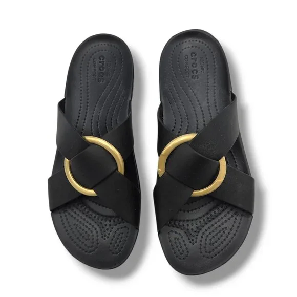 Womens Sliders Crocs Serena Cross Band CROCS Shoes Crocs